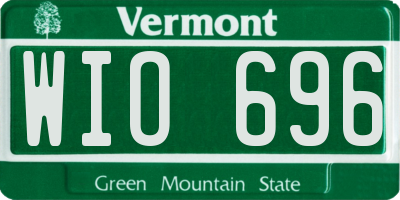 VT license plate WIO696