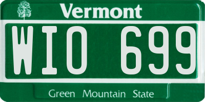 VT license plate WIO699