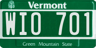 VT license plate WIO701
