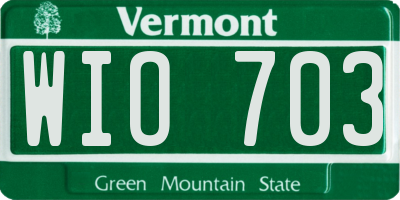 VT license plate WIO703