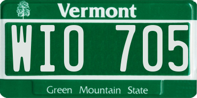 VT license plate WIO705