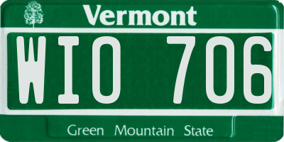 VT license plate WIO706