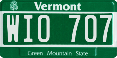 VT license plate WIO707