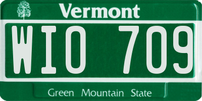 VT license plate WIO709