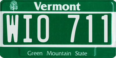 VT license plate WIO711