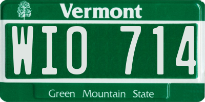 VT license plate WIO714