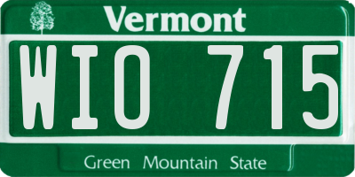 VT license plate WIO715