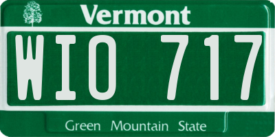 VT license plate WIO717