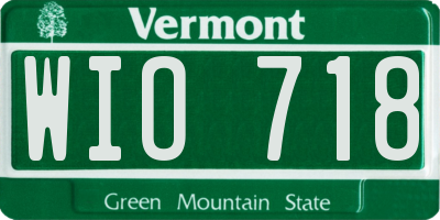 VT license plate WIO718