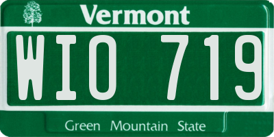 VT license plate WIO719