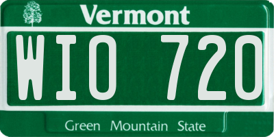 VT license plate WIO720