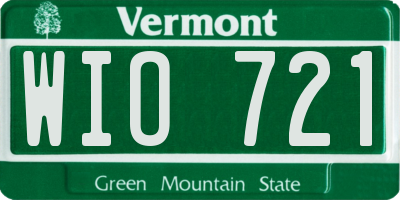 VT license plate WIO721