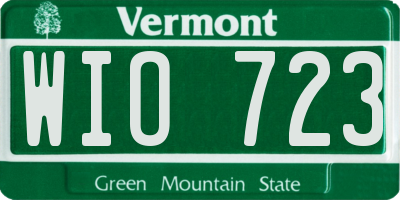 VT license plate WIO723