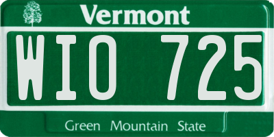 VT license plate WIO725