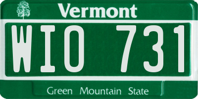 VT license plate WIO731