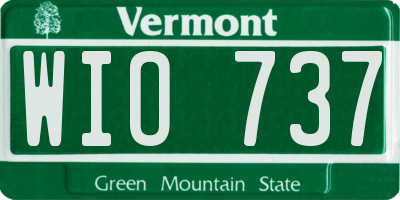 VT license plate WIO737