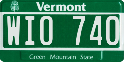 VT license plate WIO740