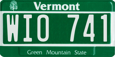 VT license plate WIO741