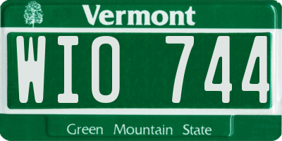 VT license plate WIO744