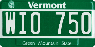 VT license plate WIO750