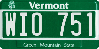 VT license plate WIO751