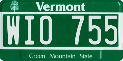 VT license plate WIO755