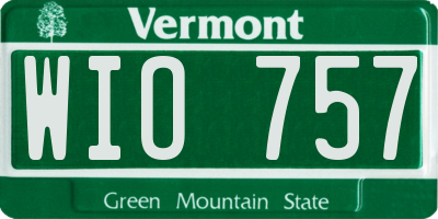 VT license plate WIO757