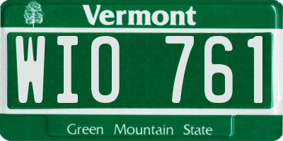 VT license plate WIO761