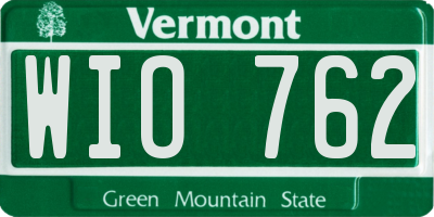 VT license plate WIO762