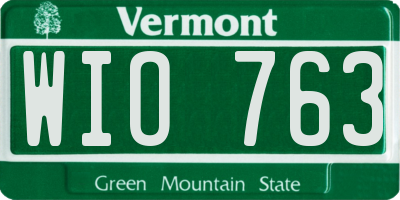 VT license plate WIO763