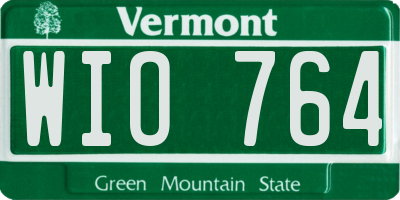 VT license plate WIO764