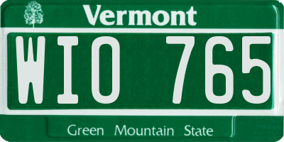 VT license plate WIO765