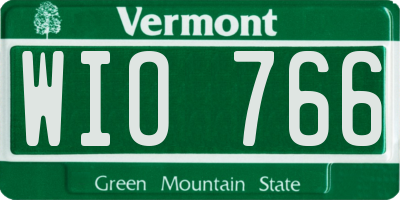 VT license plate WIO766