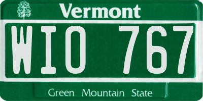 VT license plate WIO767