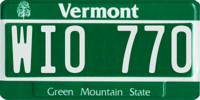 VT license plate WIO770