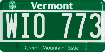 VT license plate WIO773