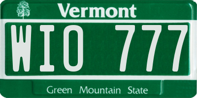 VT license plate WIO777