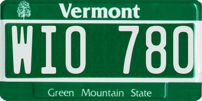 VT license plate WIO780