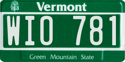 VT license plate WIO781