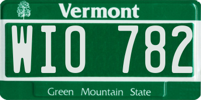 VT license plate WIO782
