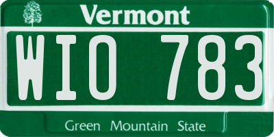 VT license plate WIO783