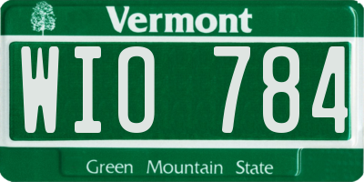 VT license plate WIO784