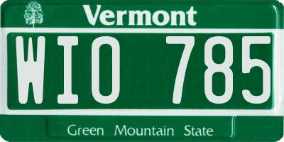 VT license plate WIO785