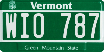 VT license plate WIO787
