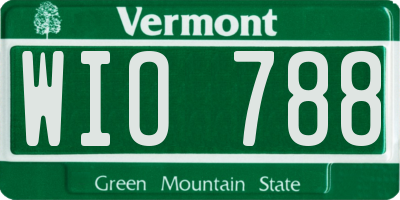 VT license plate WIO788