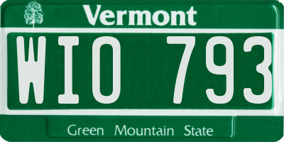VT license plate WIO793