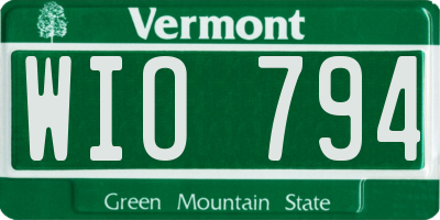 VT license plate WIO794