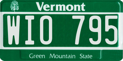 VT license plate WIO795