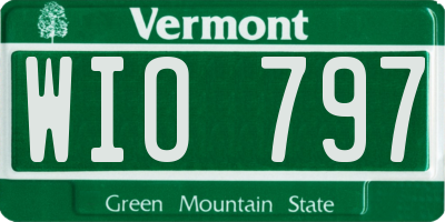 VT license plate WIO797
