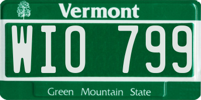 VT license plate WIO799